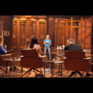 Caitlyn Vanderhaeghe representing KidStar Nutrients on CBC Dragons' Den